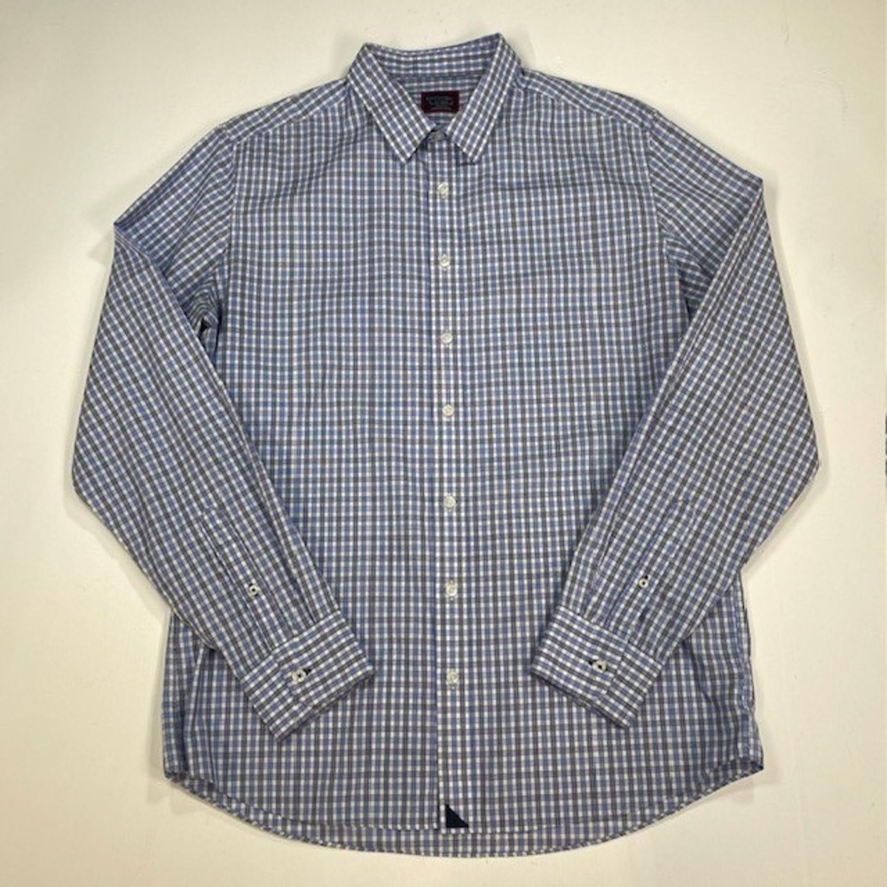 UNTUCKit Tall Slim Fit Checkered Button Down Shirt Mens XL Wrinkle Free Cotton